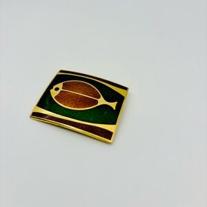 Vintage Passillé-Sylvestre Enamel Fish Brooch – Mid-Century French Design